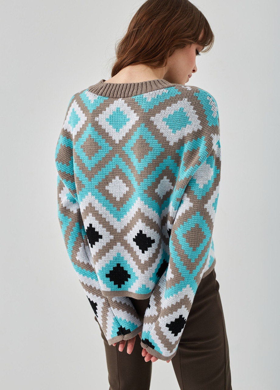 Вязаный джемпер "Лайт" (мята, капучино, белый, черный) MEREZHKA (254774458)