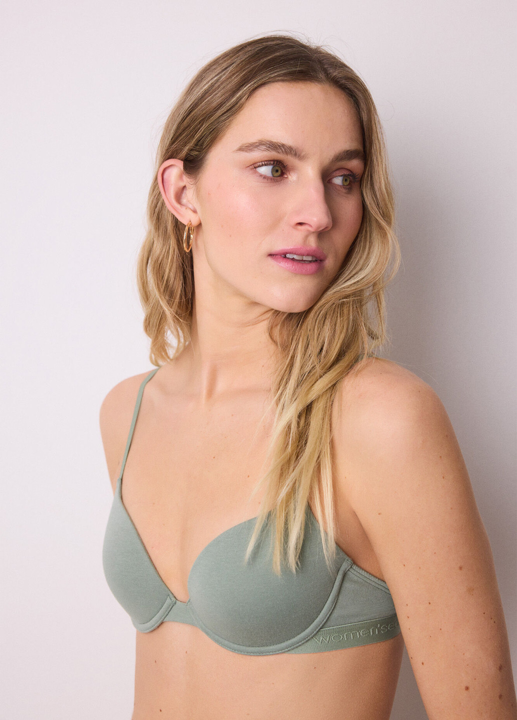 Хакі балконет бюстгальтер Women'secret з кісточками бавовна