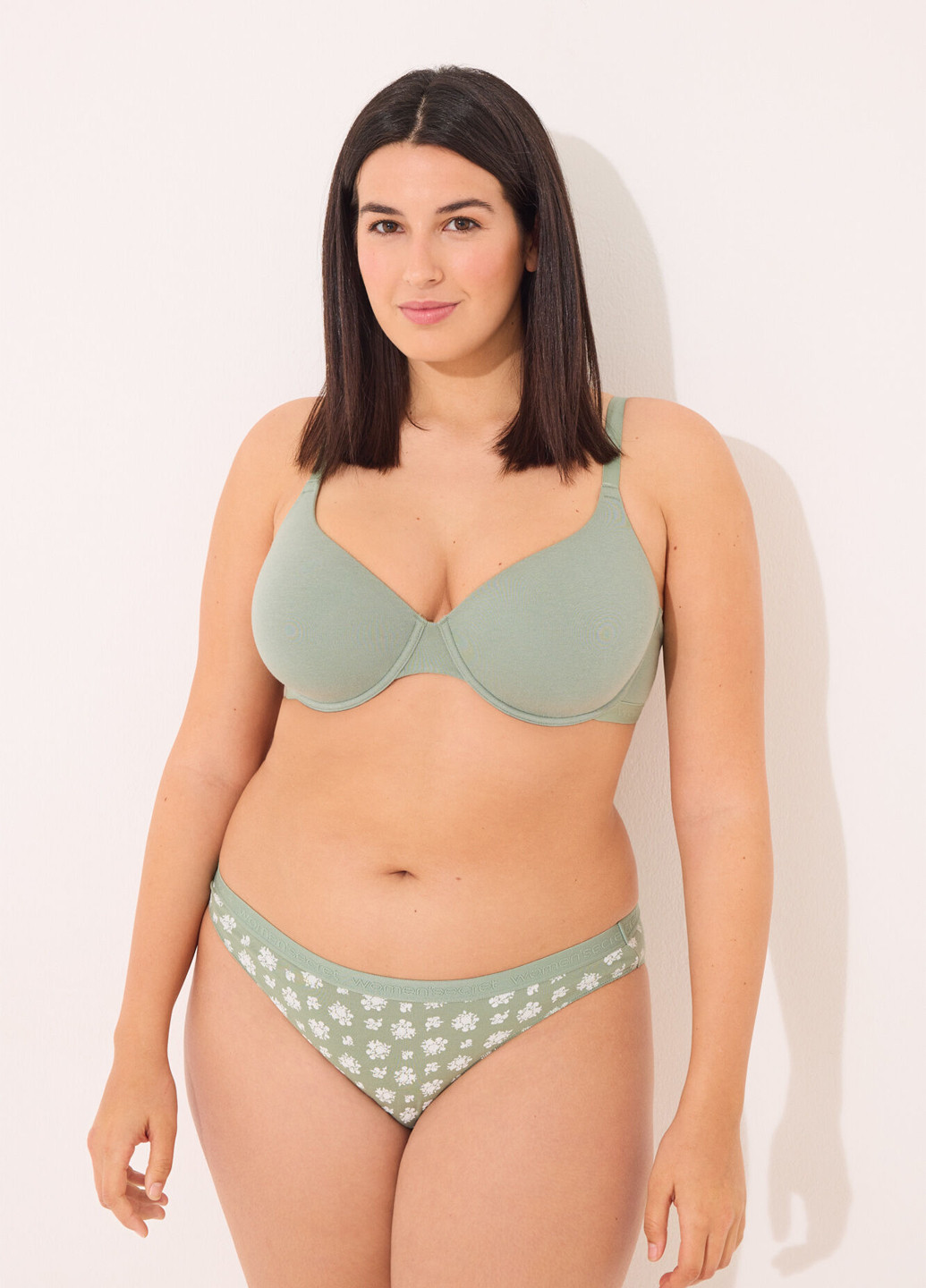 Хакі балконет бюстгальтер Women'secret з кісточками бавовна