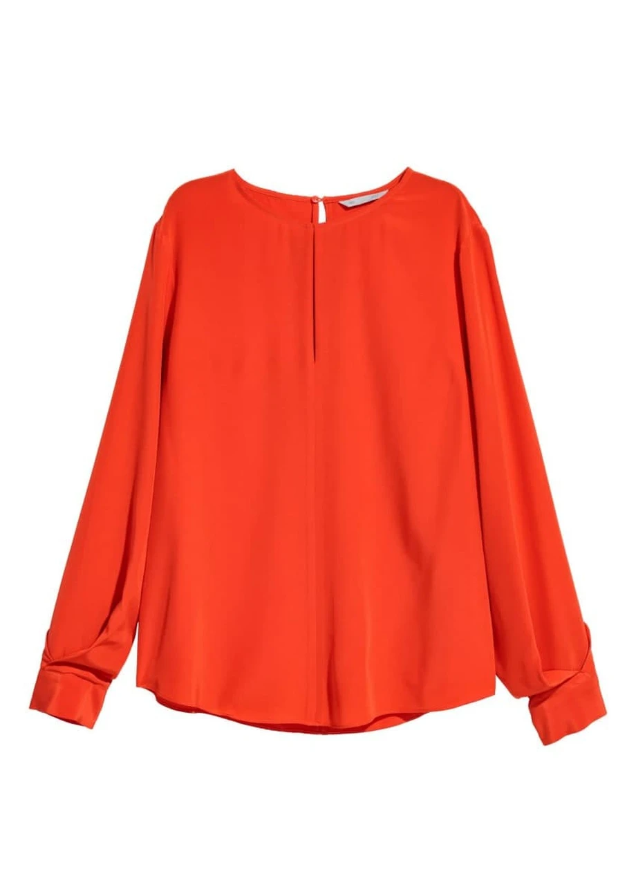 Червона шовкова блузка H&M