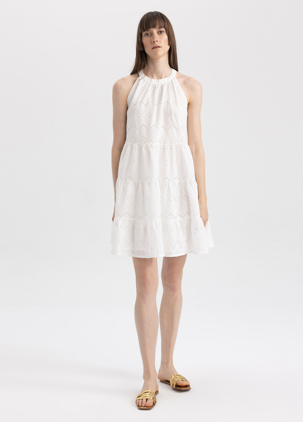 Білий кежуал сукня а-силует DeFacto однотонна