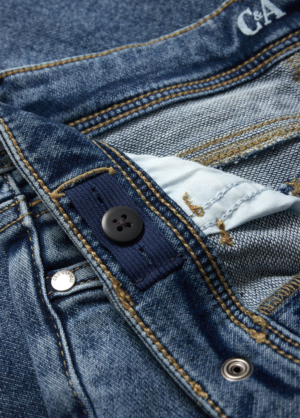 Синие демисезонные скинни джинсы C&A