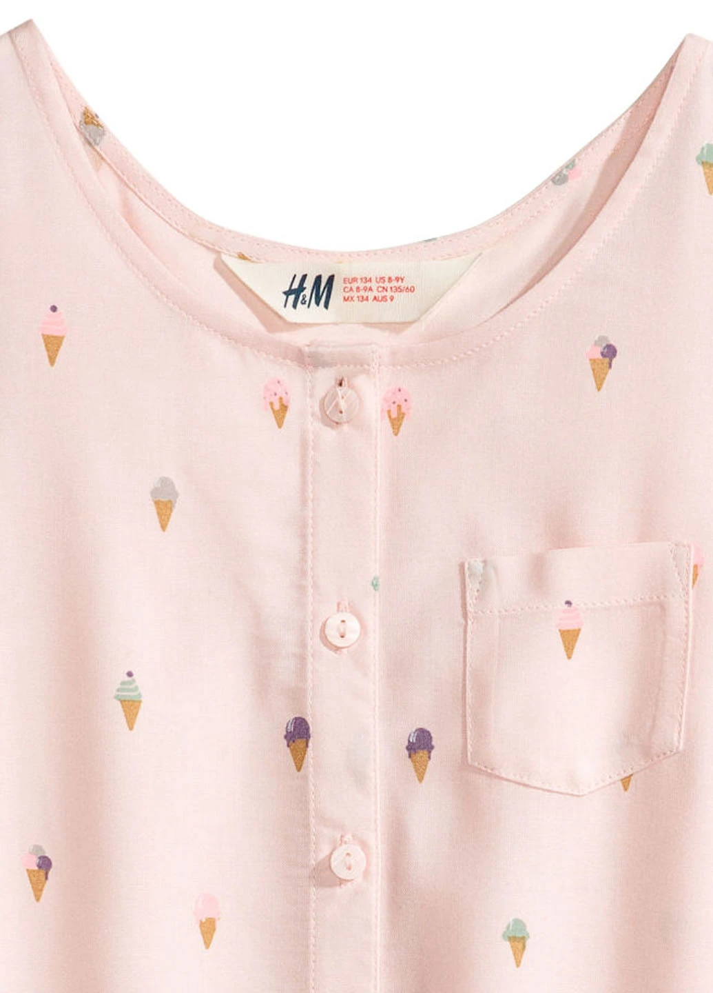 Розовая с рисунком блузка H&M летняя