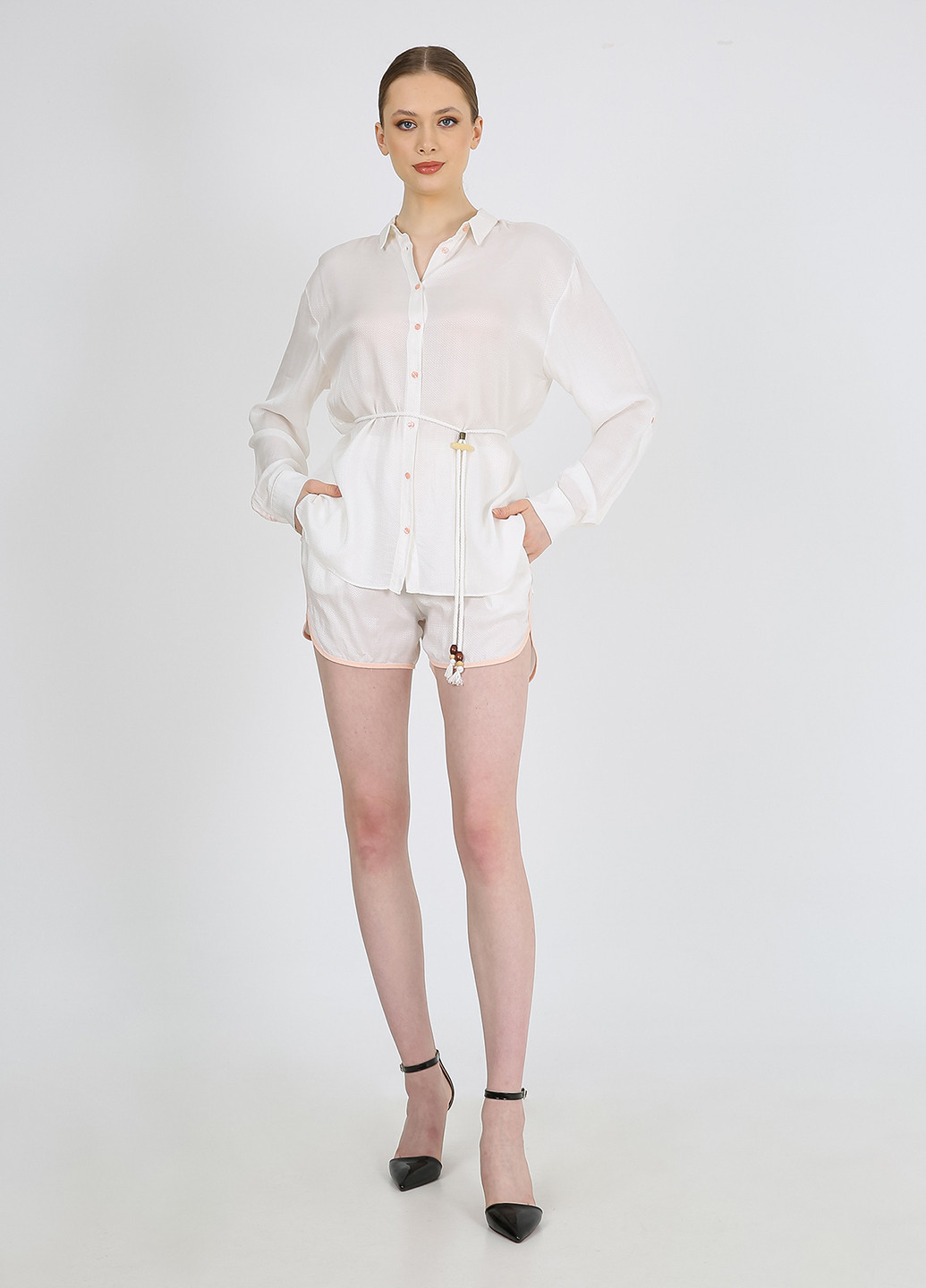 Пудровая блуза Casalini