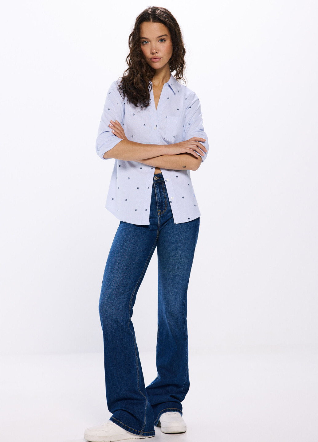 Синяя кэжуал рубашка в полоску Springfield