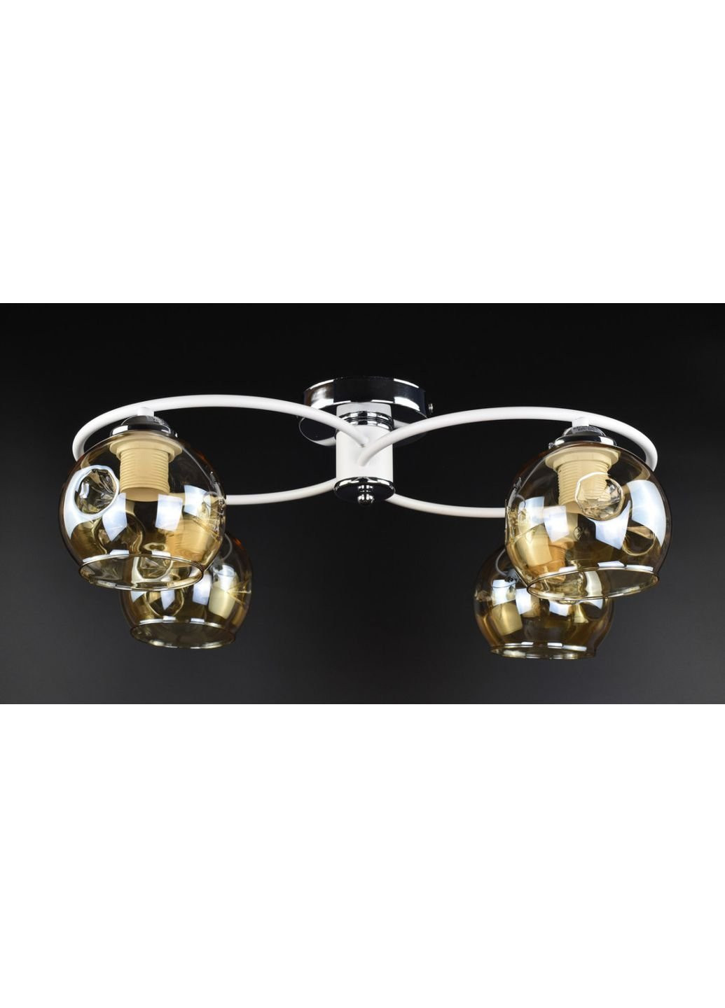 Люстра потолочная на 4 лампочки 7060/4-wh-br Белый 20х36х47 см. Sunnysky (253527920)