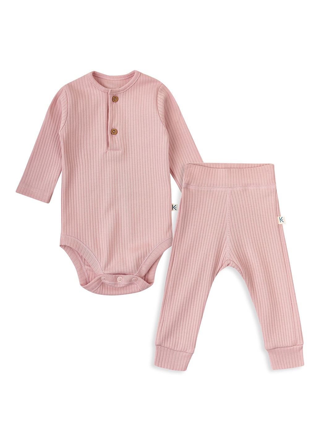 Розовый демисезонный комплект (боди, брюки) KRAKO