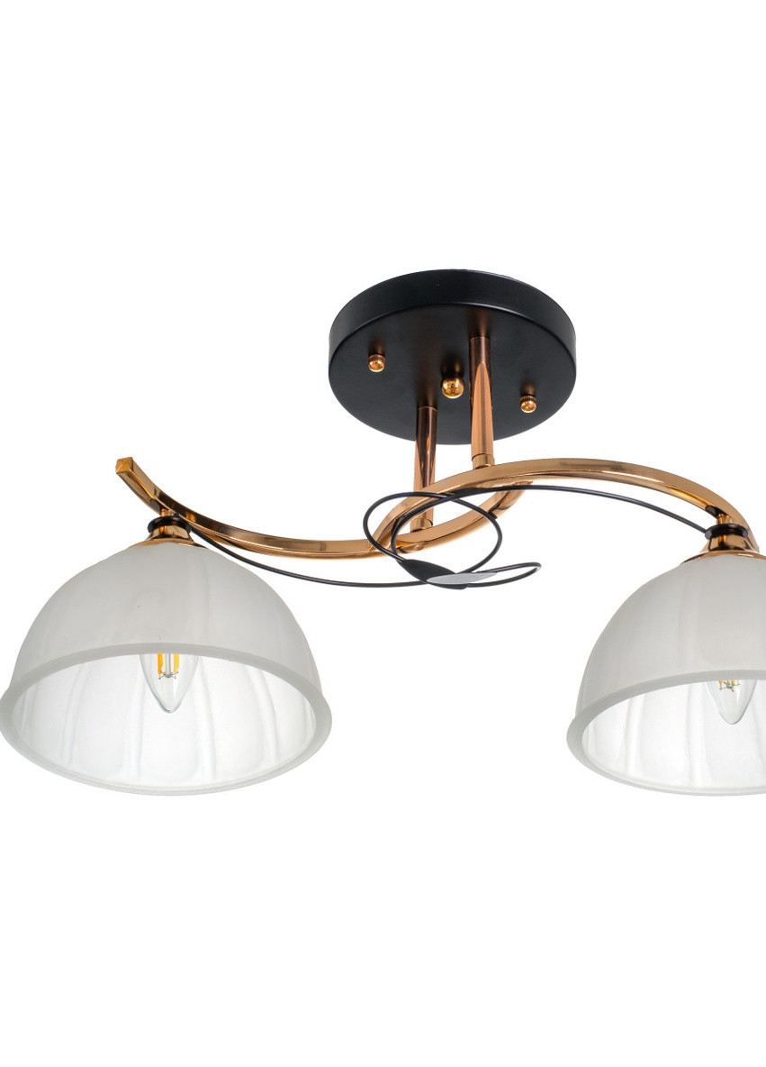 Люстра на 2 плафона черная с белым в прихожую LK-713S/2 E27 BK+FG Brille (253887434)