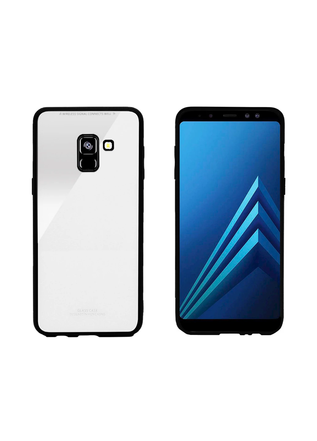 Чохол (Real Glass) для Samsung A8 + (A730) (білий) Intaleo для Samsung A8+ (A730) (белый) (131340150)