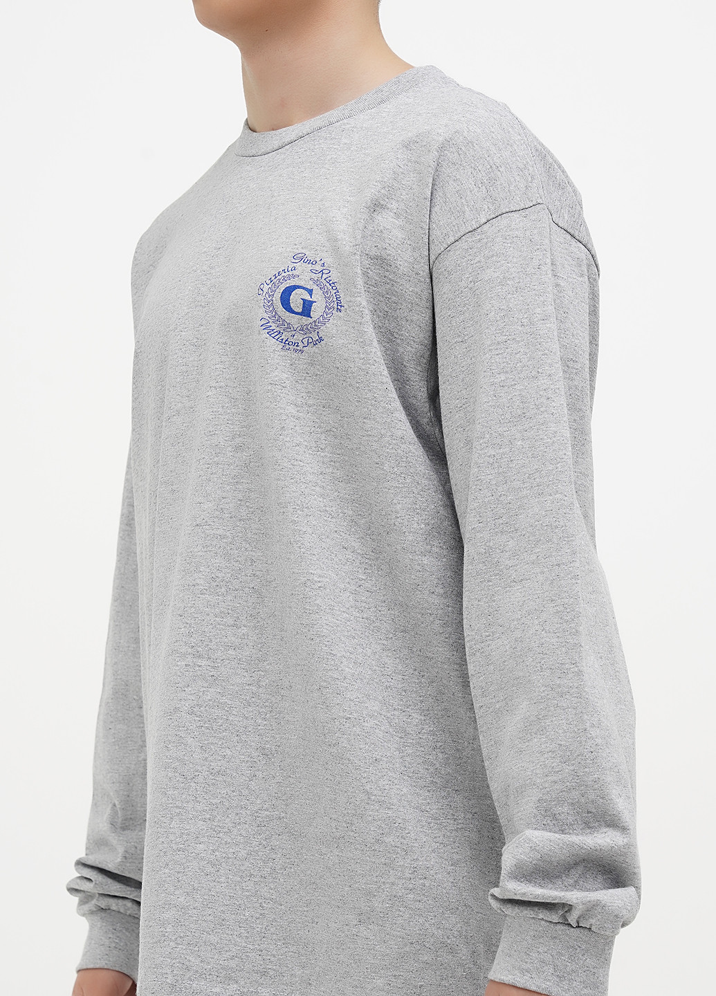 Лонгслів Gildan малюнок світло-сірий кежуали трикотаж, бавовна