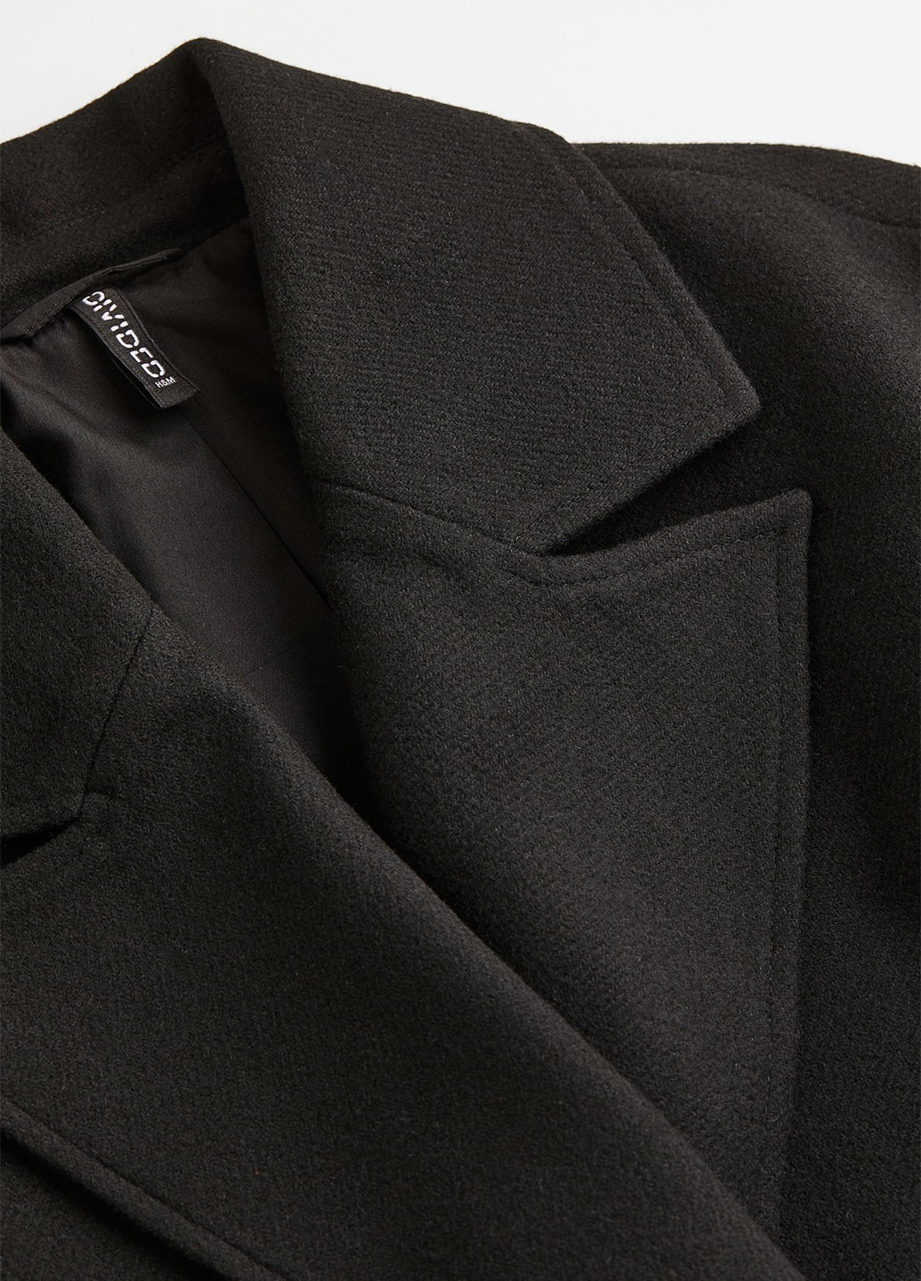 Черное демисезонное Пальто двубортное H&M