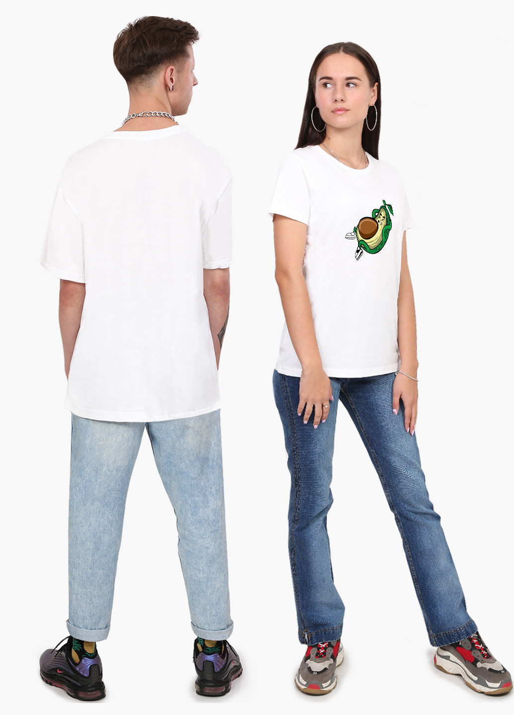 Біла демісезон футболка жіноча авокадо фітнес (avocado fitness) білий (8976-2030) xxl MobiPrint