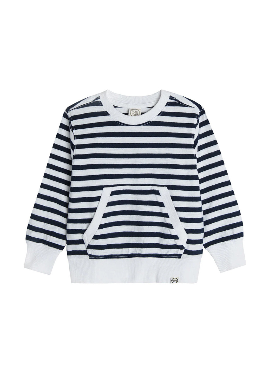 Cool Club свитшот полоска белый кэжуал, спортивный хлопок