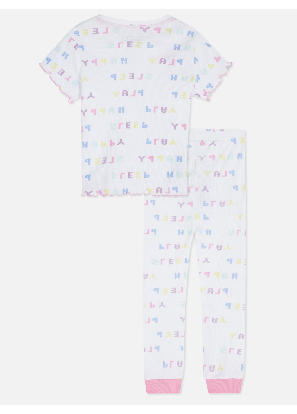 Белая всесезон пижама (футболка, брюки) Primark