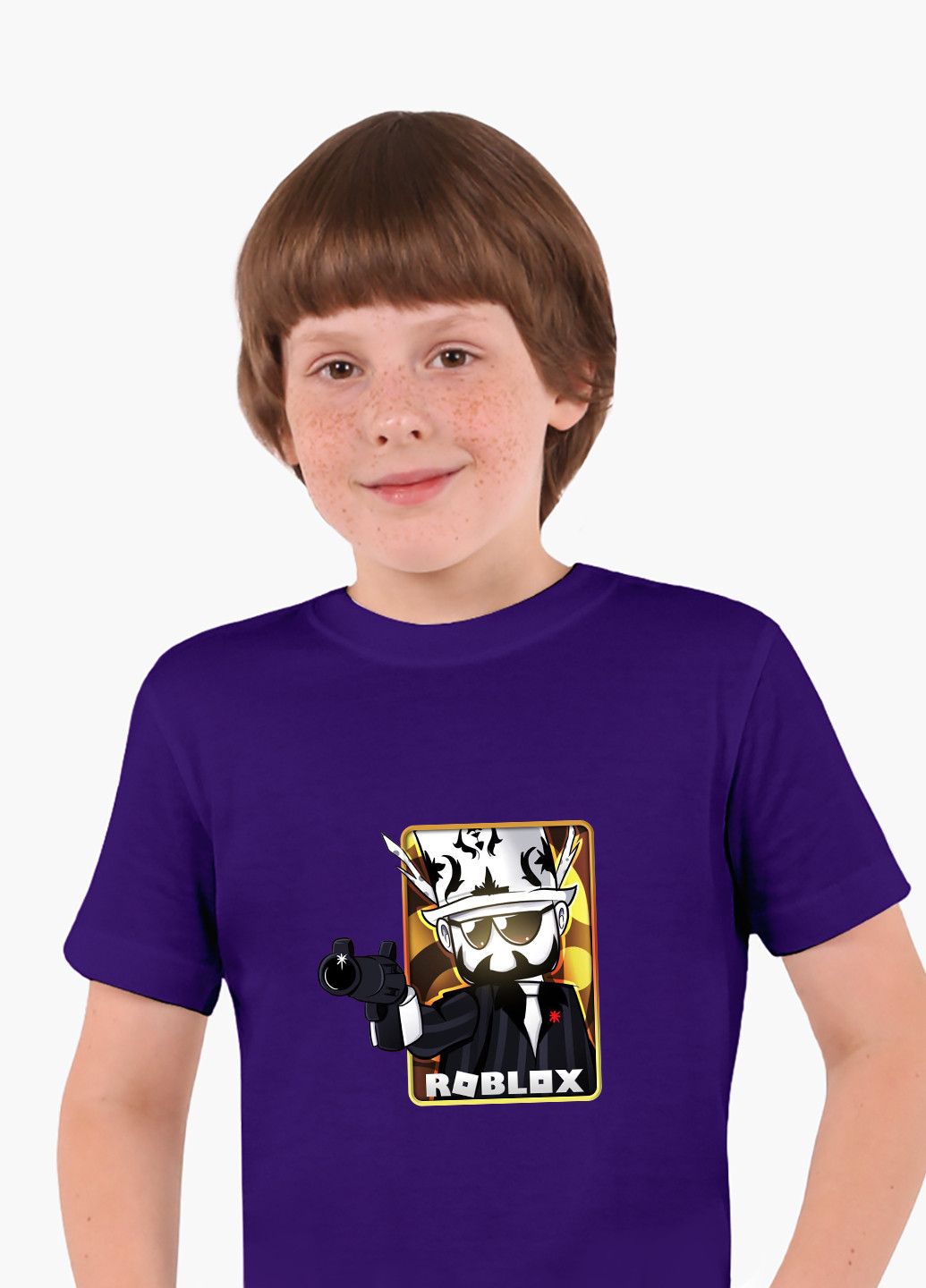 Фиолетовая демисезонная футболка детская роблокс (roblox)(9224-1222) MobiPrint