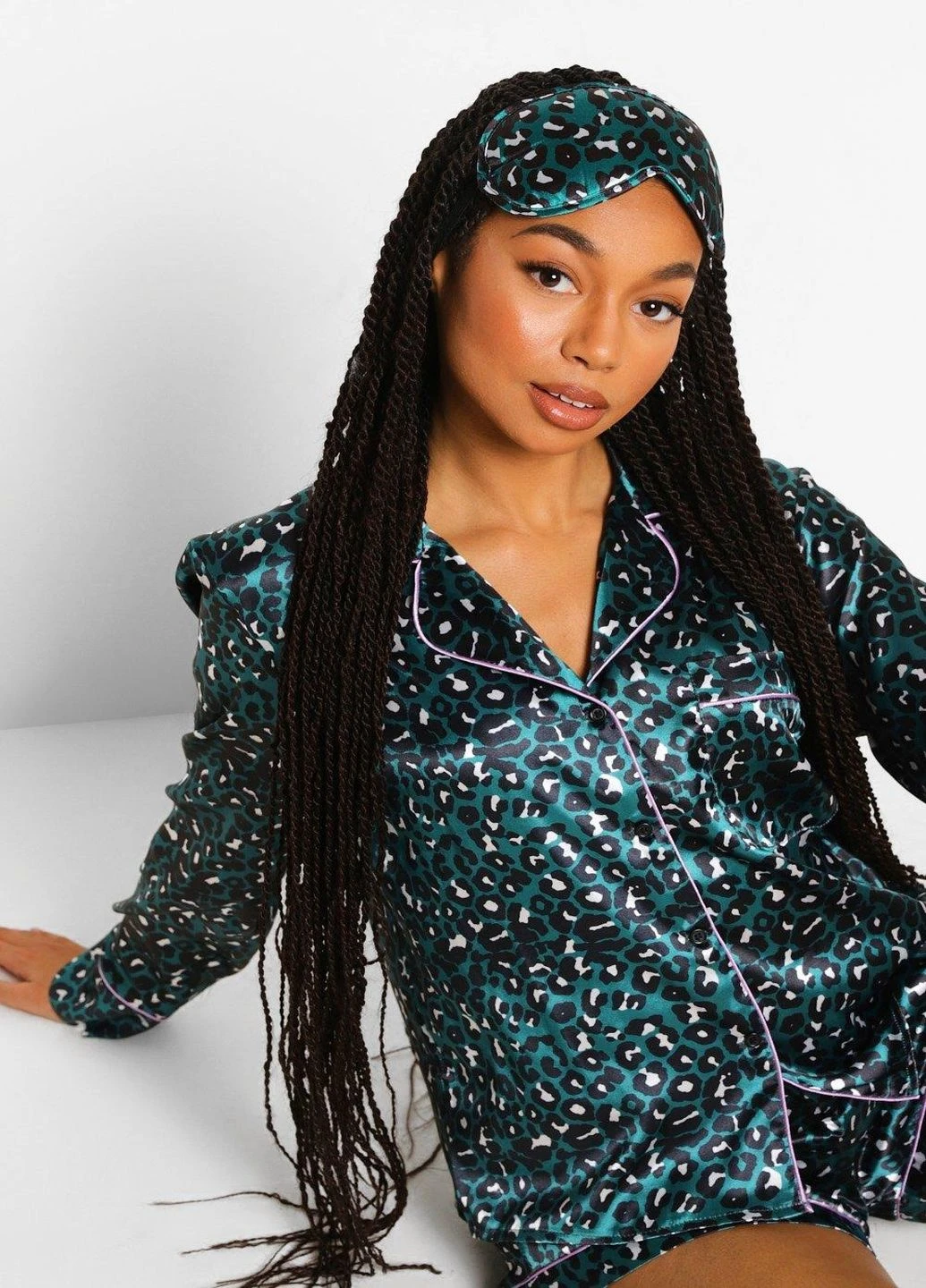 Зеленая всесезон пижама Boohoo
