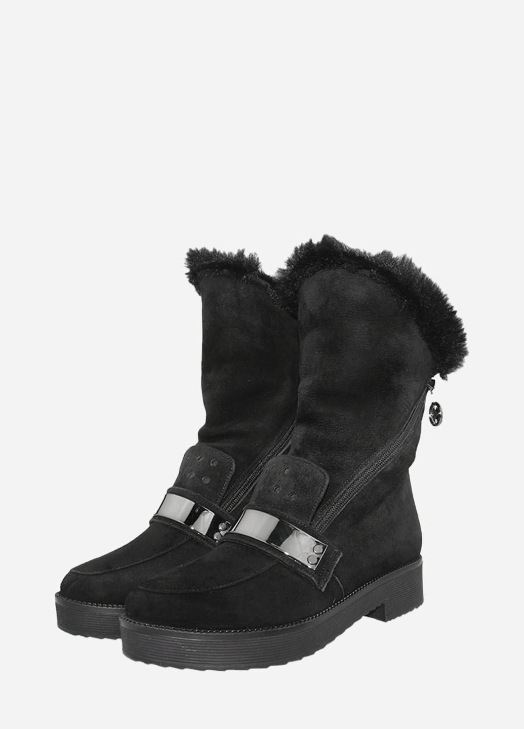 Зимние ботинки re2273-11 черный El passo из натуральной замши