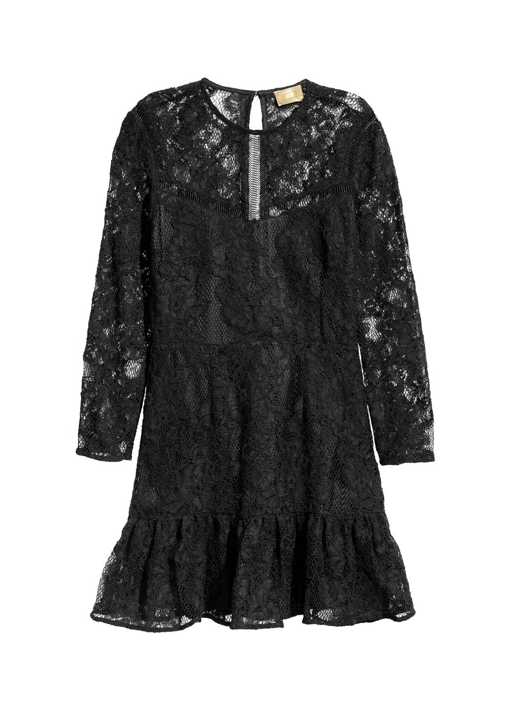 Черное вечернее платье клеш H&M однотонное