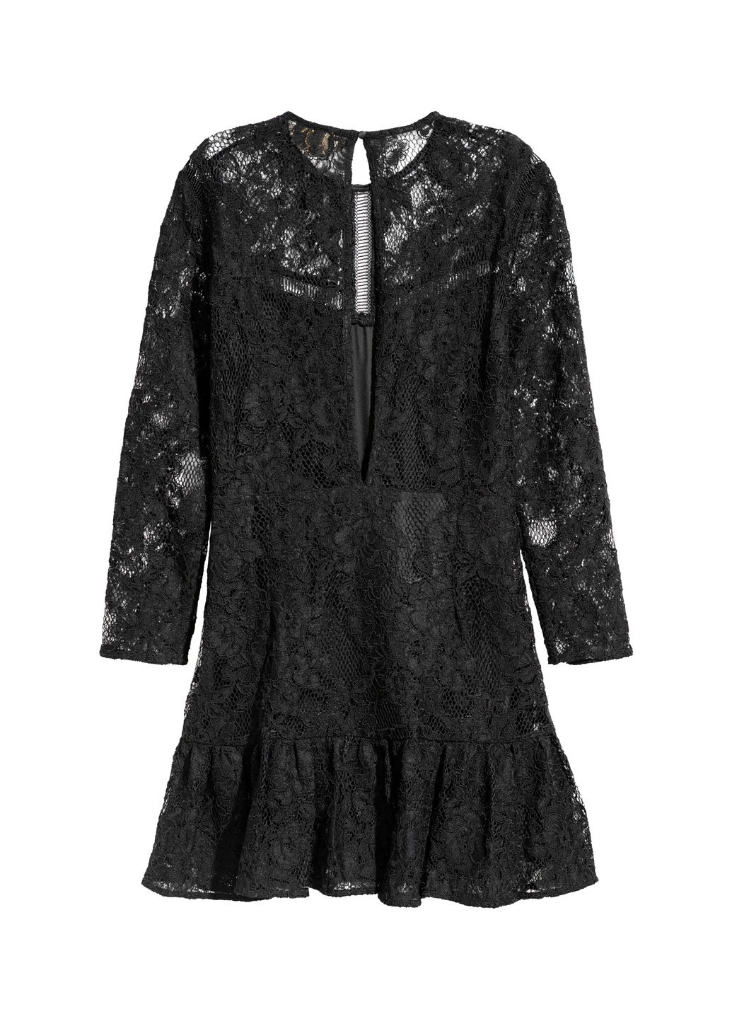 Черное вечернее платье клеш H&M однотонное