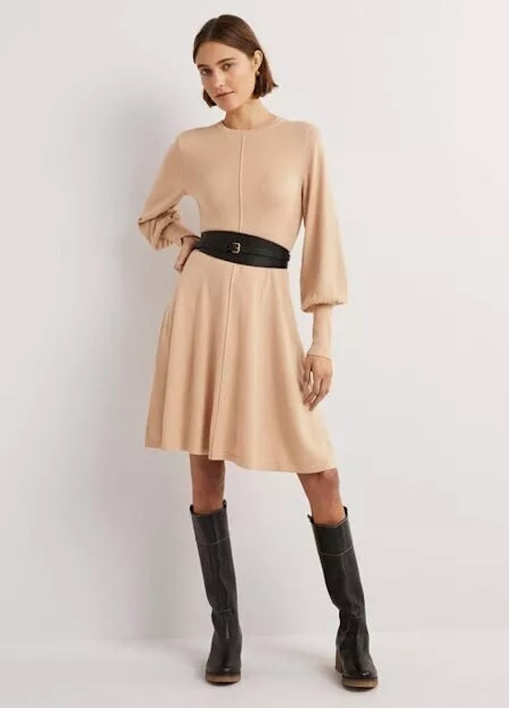 Бежева кежуал сукня кльош Boden однотонна