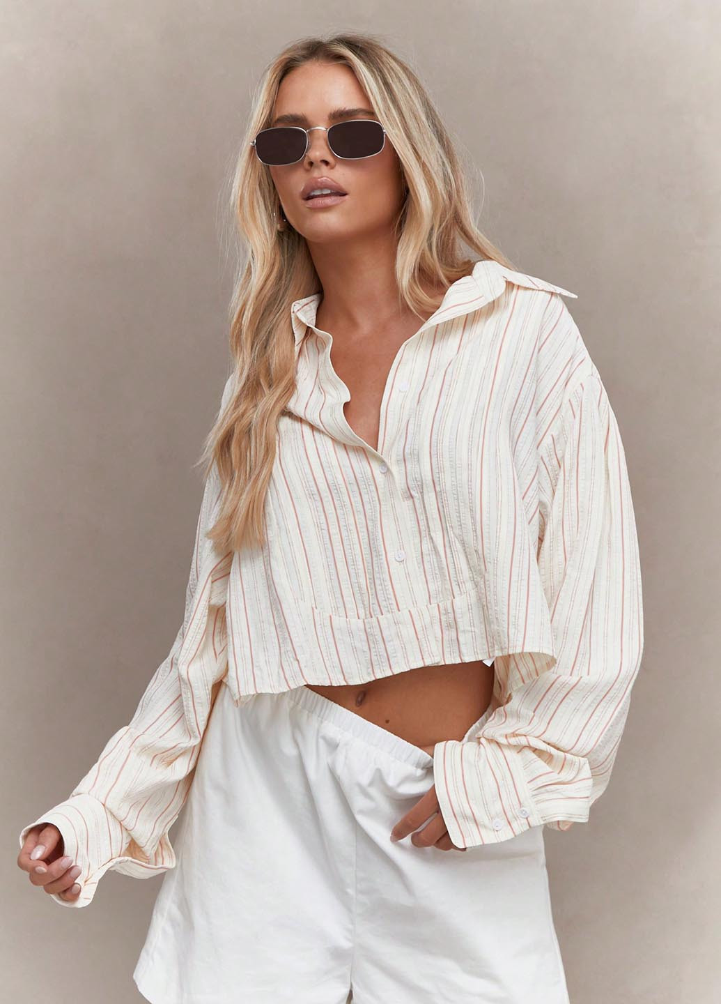 Цветная кэжуал рубашка в полоску SHEIN