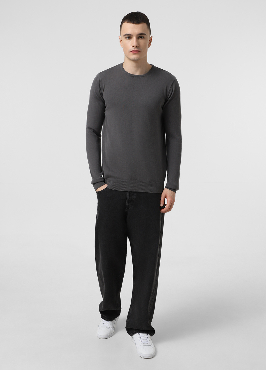 Сірий демісезонний светр джемпер Piazza Italia