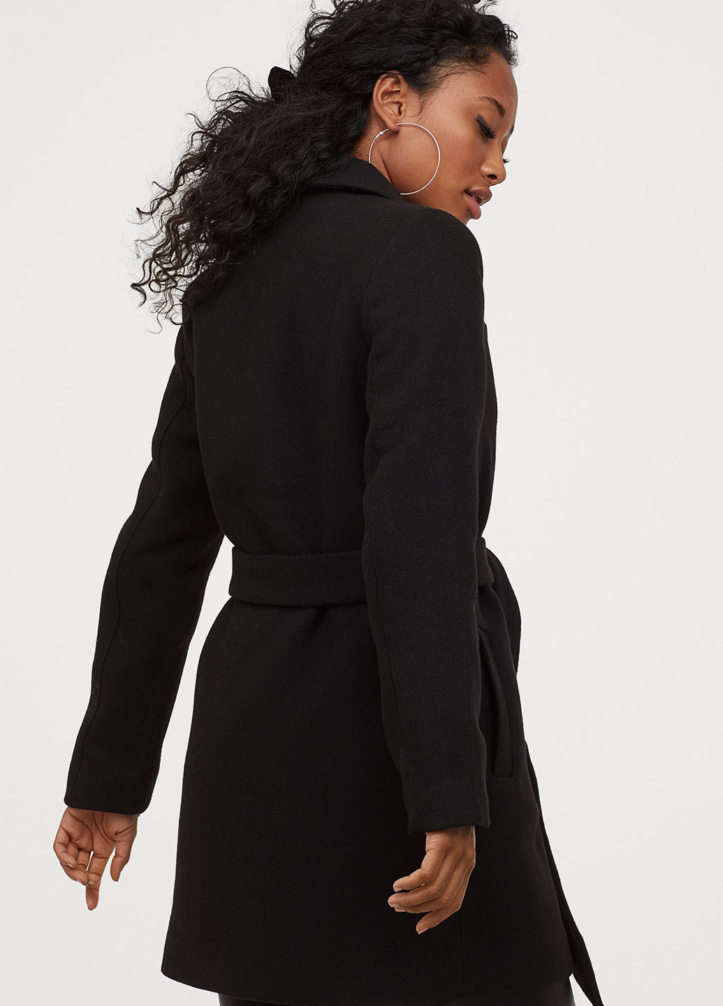 Черное демисезонное Пальто однобортное H&M