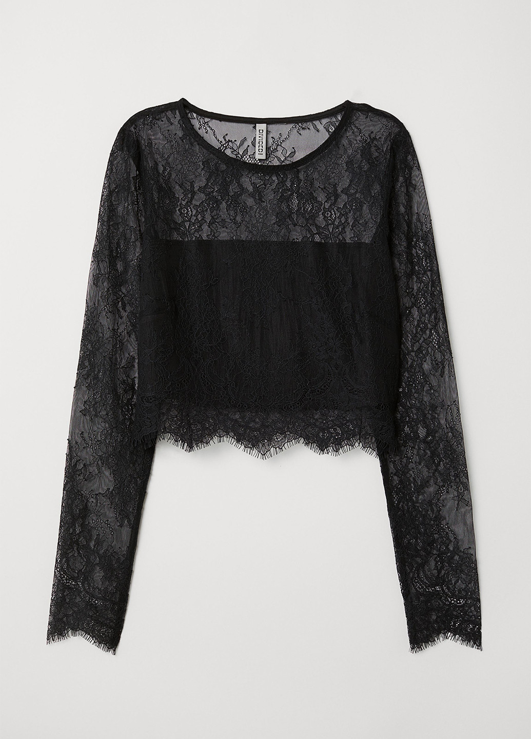 Блуза H&M чёрный кэжуал полиамид