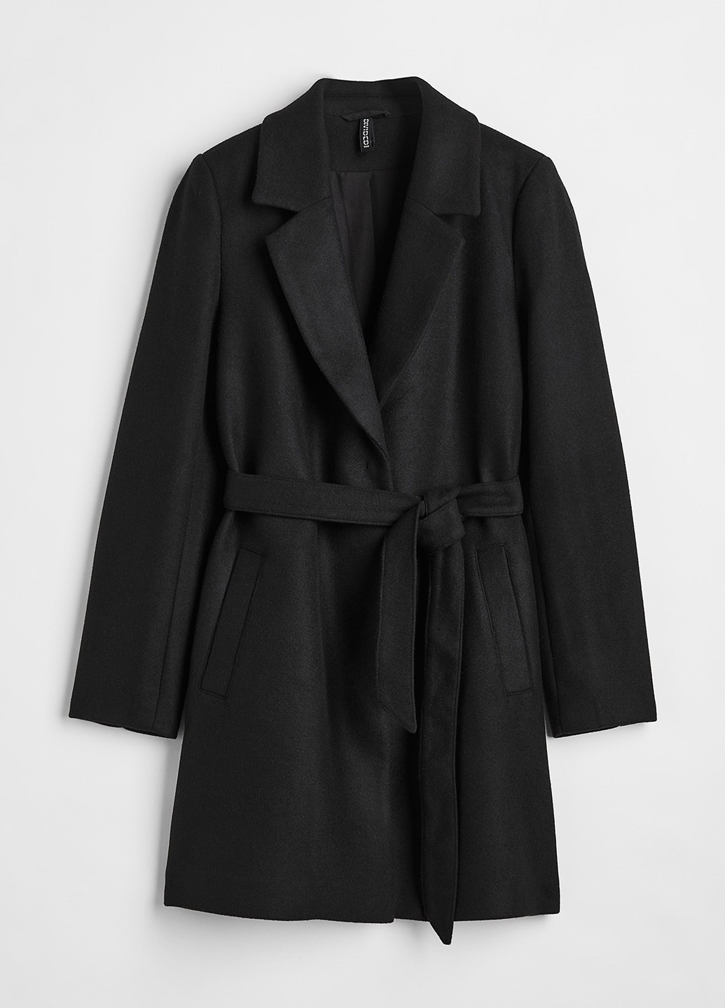 Черное демисезонное Пальто однобортное H&M
