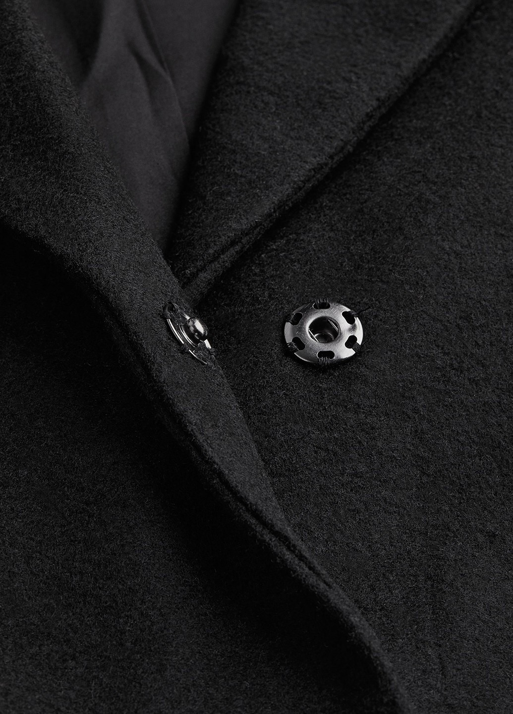 Черное демисезонное Пальто однобортное H&M