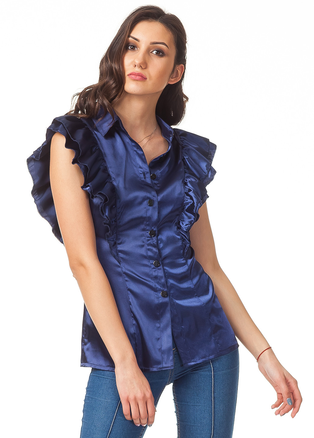 Синяя летняя блуза Leya