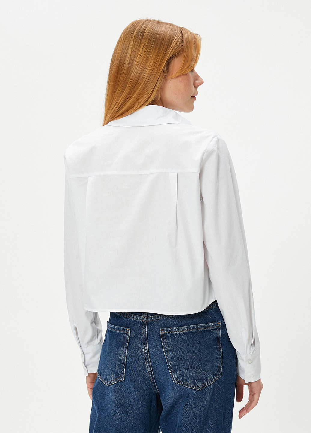 Белая кэжуал, классическая рубашка однотонная KOTON
