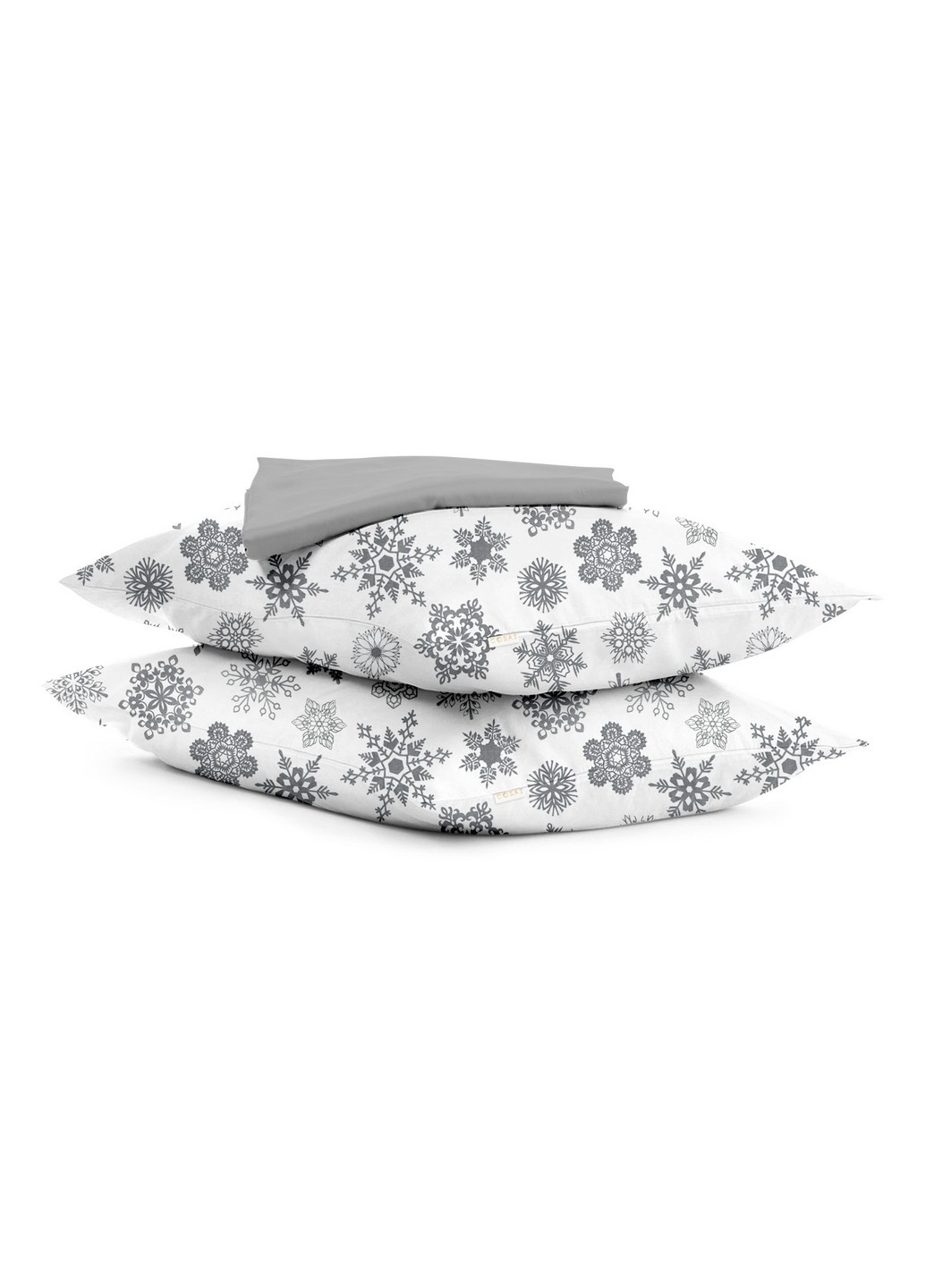 Полуторный комплект RANFORS GREY SNOWFLAKES GREY (пододеяльник 160х220 см, простынь 140х200х20 см, наволочка 2 шт 50х70 см) Cosas (251413603)