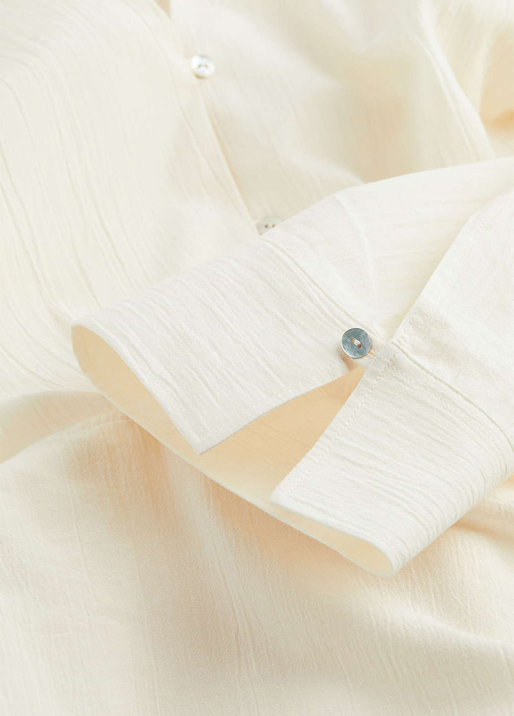 Кремовое кэжуал платье рубашка H&M однотонное