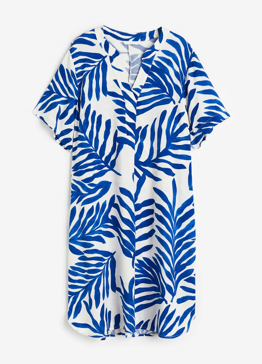 Белое кэжуал платье а-силуэт H&M с рисунком