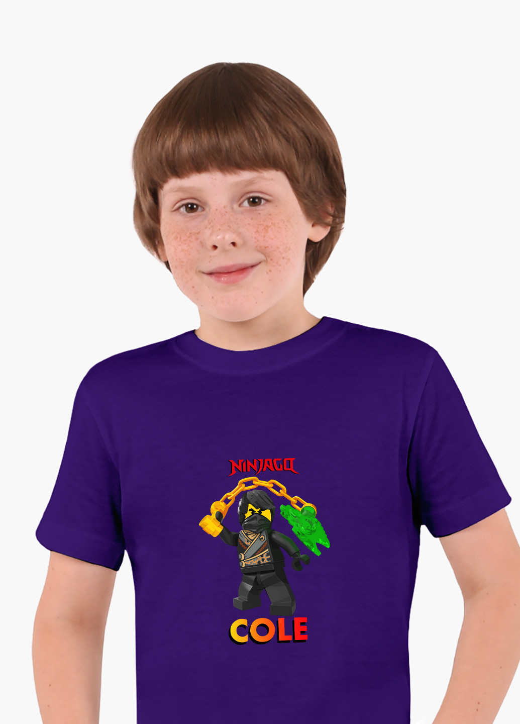 Фіолетова демісезонна футболка дитяча коул лего ніндзяго (cole lego ninjago masters of spinjitzu) (9224-2640) MobiPrint