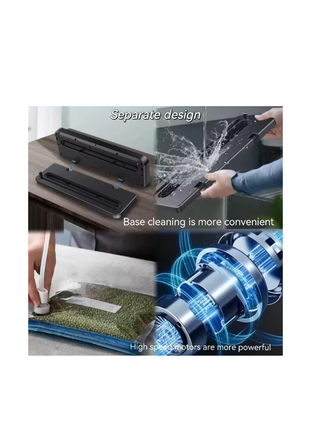 Електричний вакуумний пакувальник продуктів FKJ-5100 з різаком, дисплеєм та пакетами в комплекті No Brand (348081215)