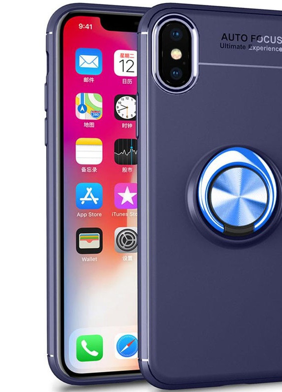 TPU чохол ColorRing під магнітний тримач (opp) для Apple iPhone XS Max (6.5 ') Синій / Синій (is_00000042202_5) Deen (229727377)