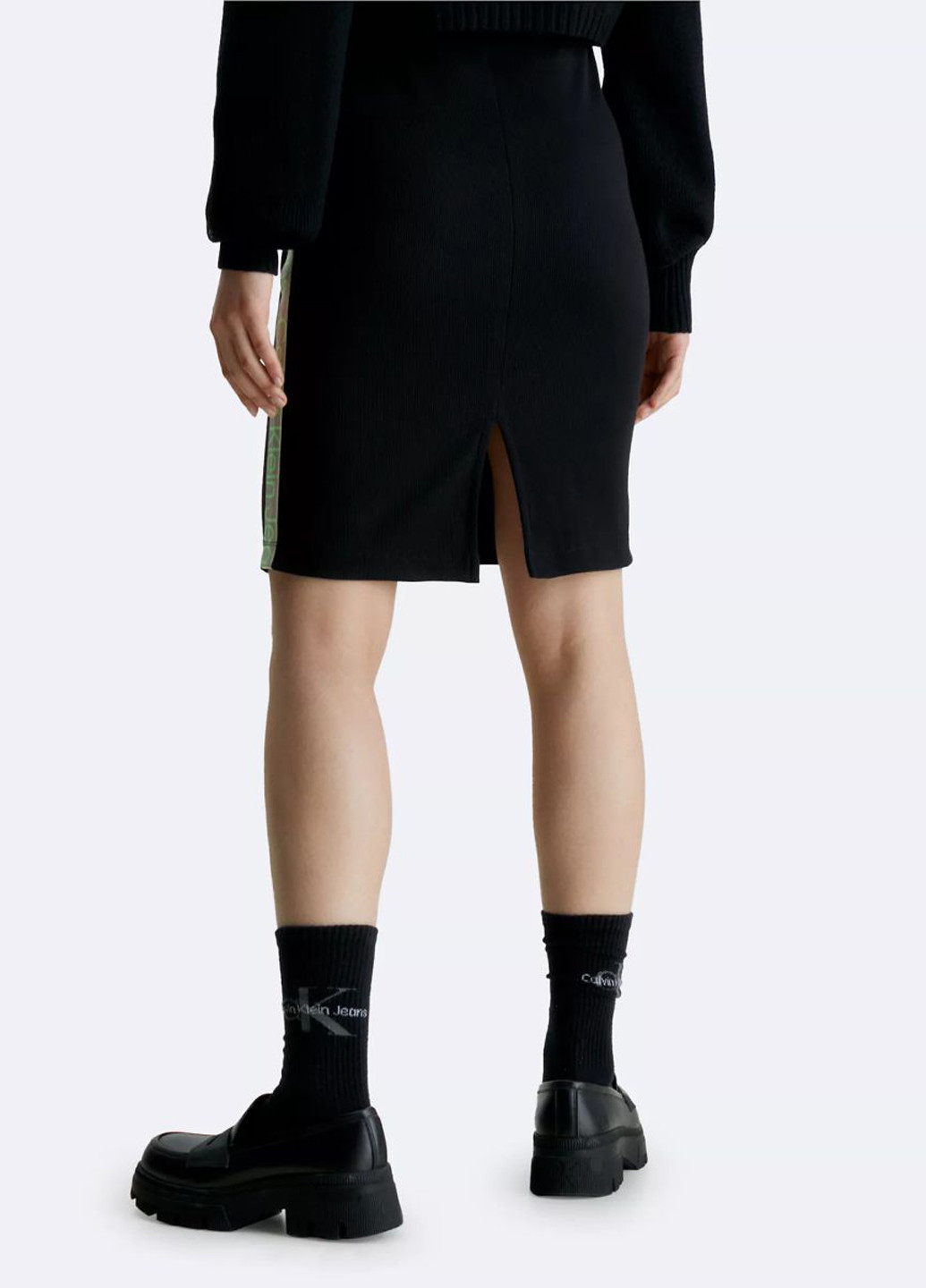 Черная кэжуал с логотипом юбка Calvin Klein карандаш