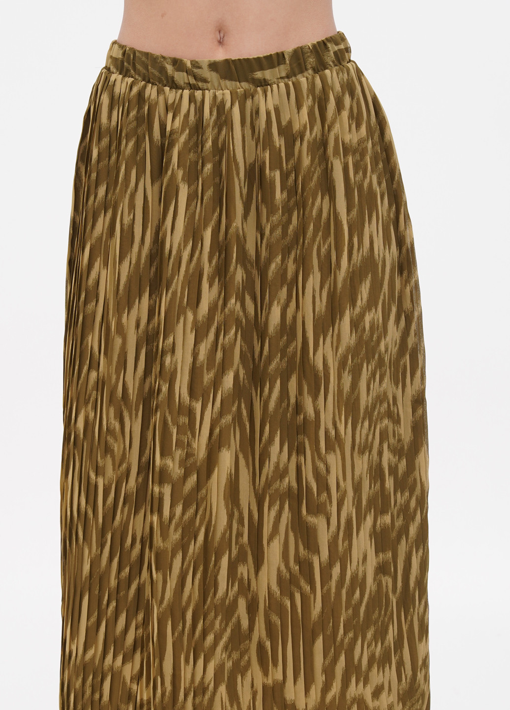 Оливковая (хаки) кэжуал с абстрактным узором юбка Object плиссе