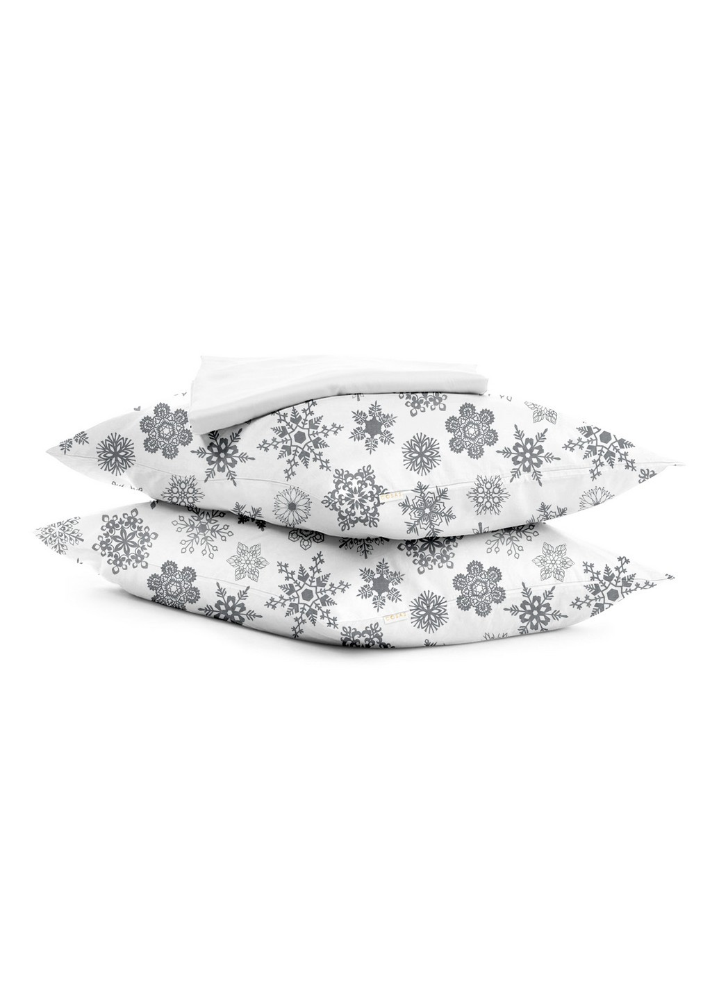 Полуторный комплект RANFORS WHITE SNOWFLAKES GREY (пододеяльник 160х220 см, простынь 140х200х20 см, наволочка 2 шт 50х70 см) Cosas (251413620)