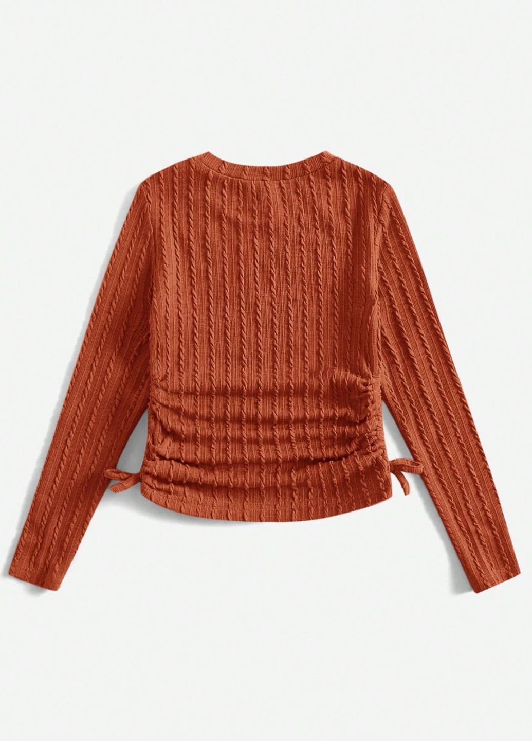 Коричневый демисезонный кэжуал лонгслив SHEIN однотонный