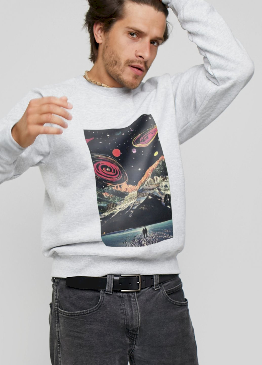 Серый свитшот мужской YAPPI (198688910)