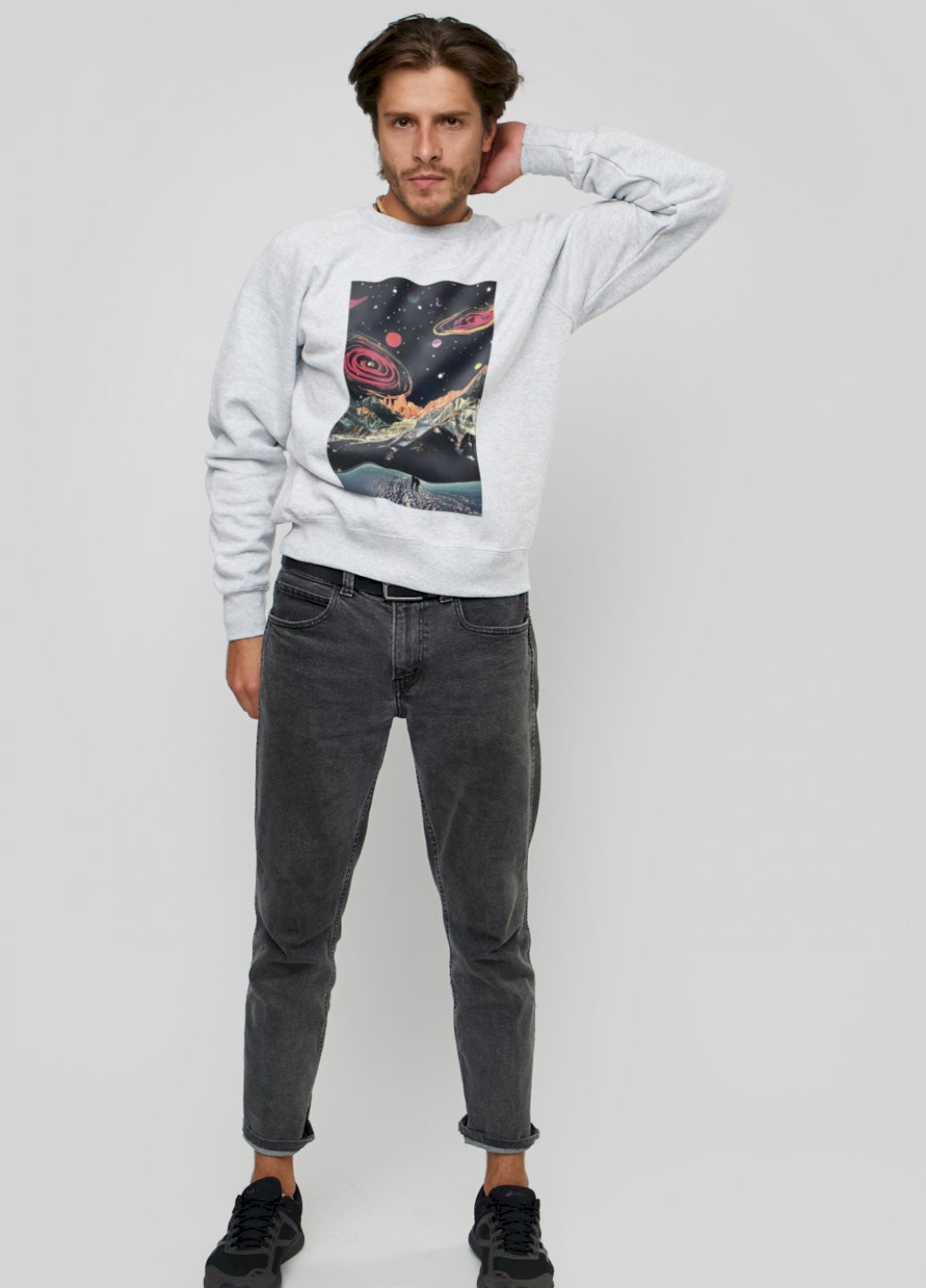 Серый свитшот мужской YAPPI (198688910)