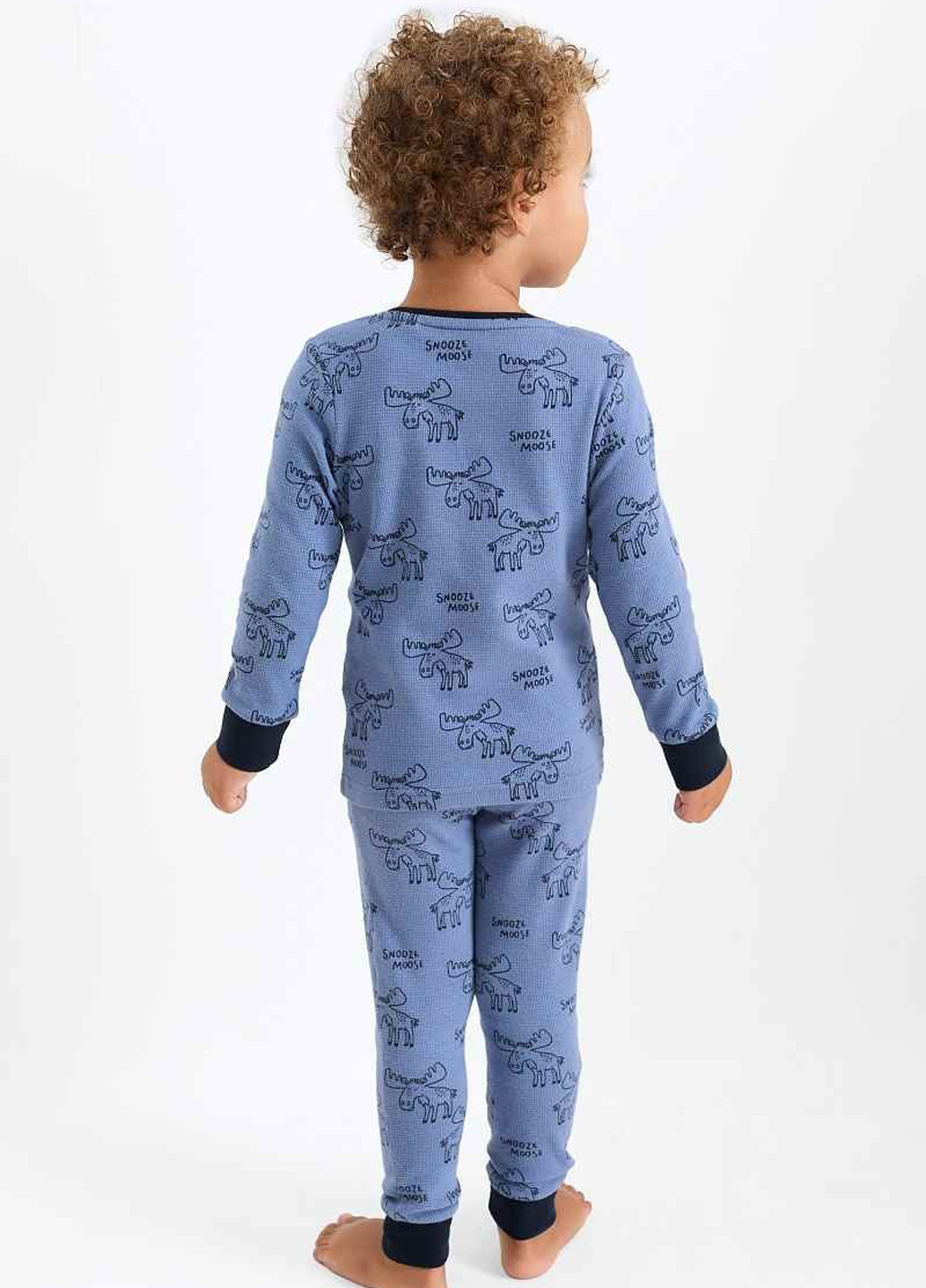 Серо-голубой демисезонный домашний лонгслив C&A с рисунком