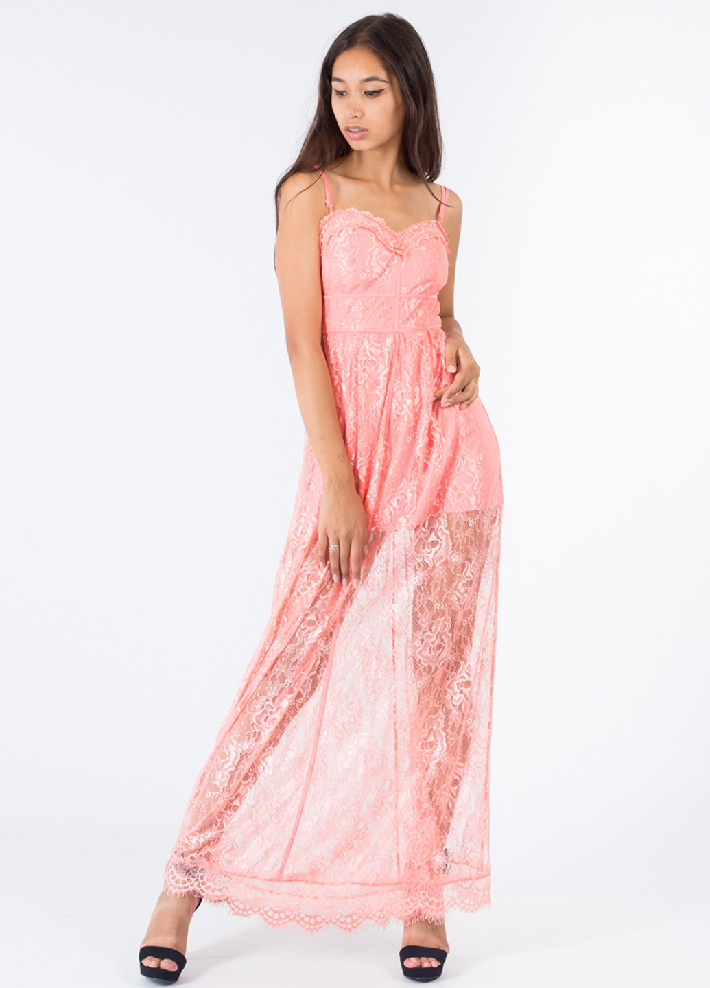 Светло-розовое вечернее платье NLY EVE с цветочным принтом