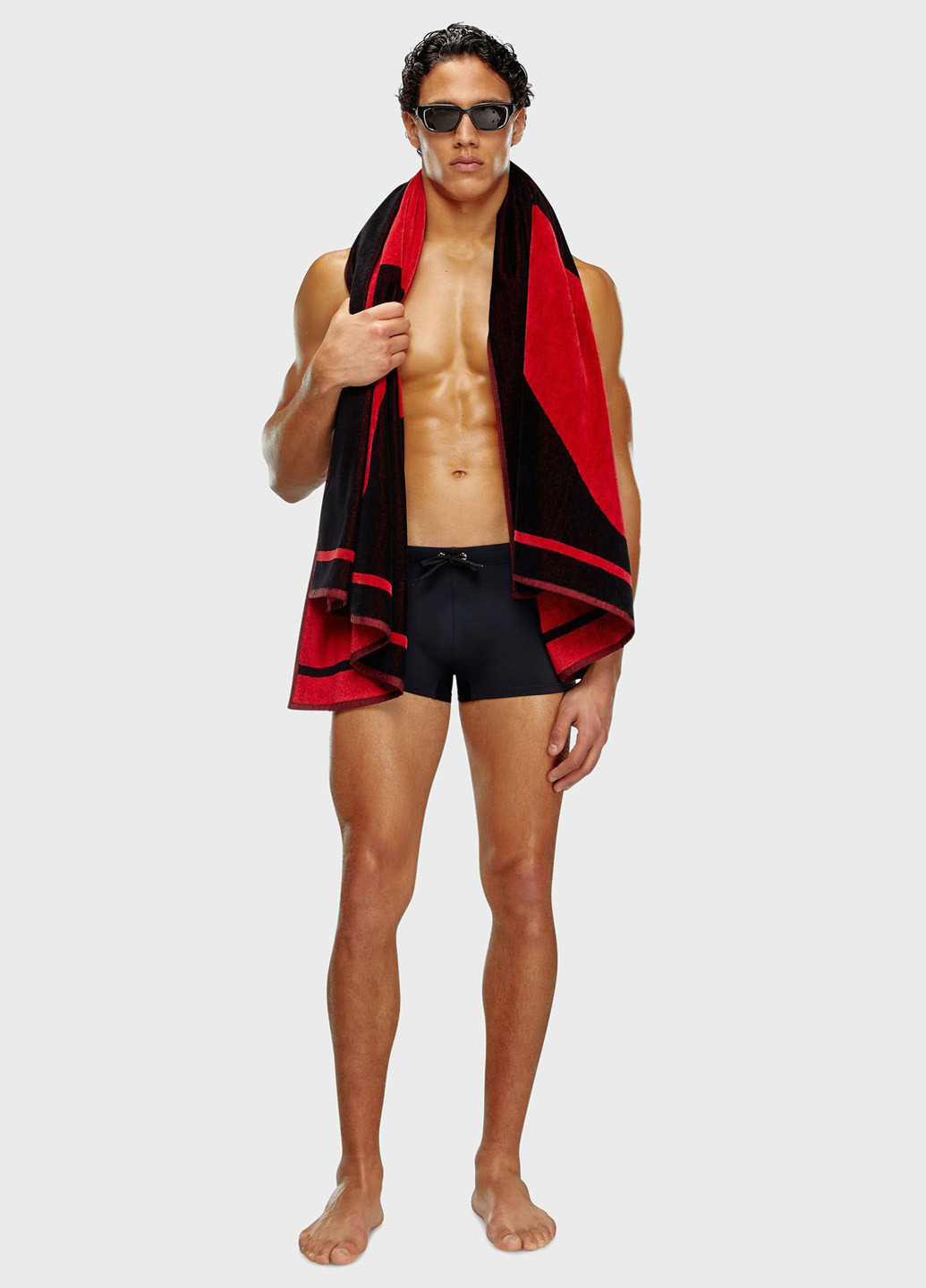 Мужские черные пляжные плавки шорты Diesel