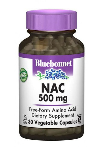 NAC (N-Ацетил-L-Цистеин) 500 mg 30 Caps Bluebonnet Nutrition (256380082)