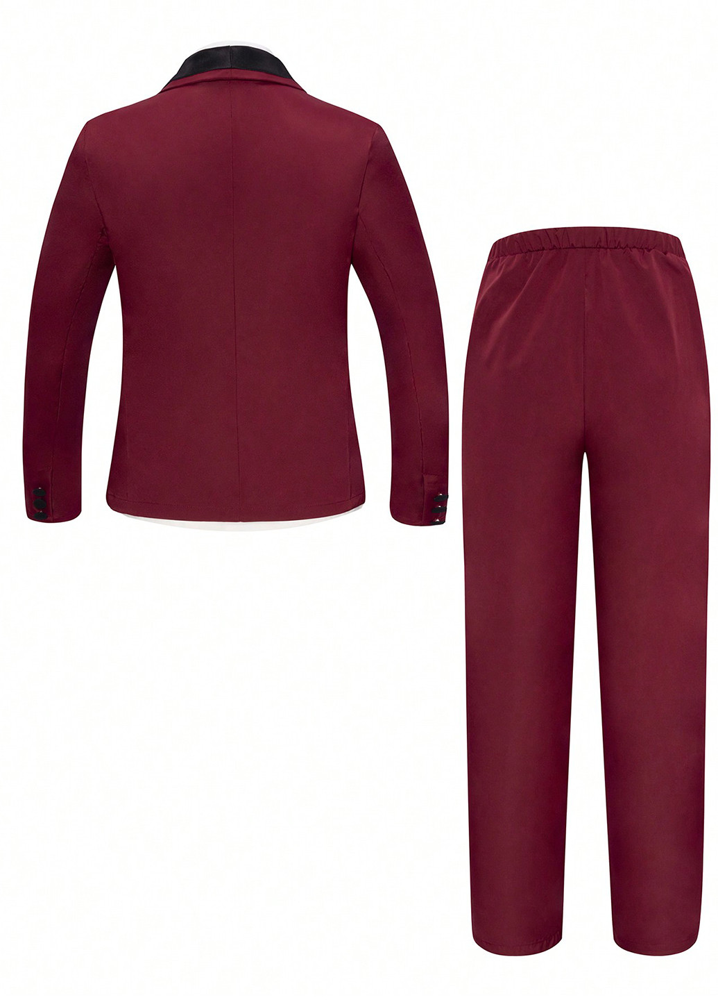 Бордовий демісезонний костюм (піджак, штани) брючний SHEIN