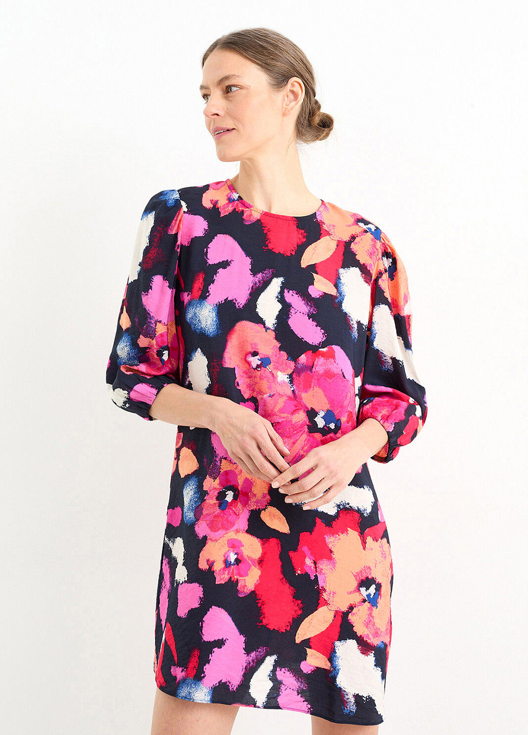 Комбинированное кэжуал платье C&A с цветочным принтом